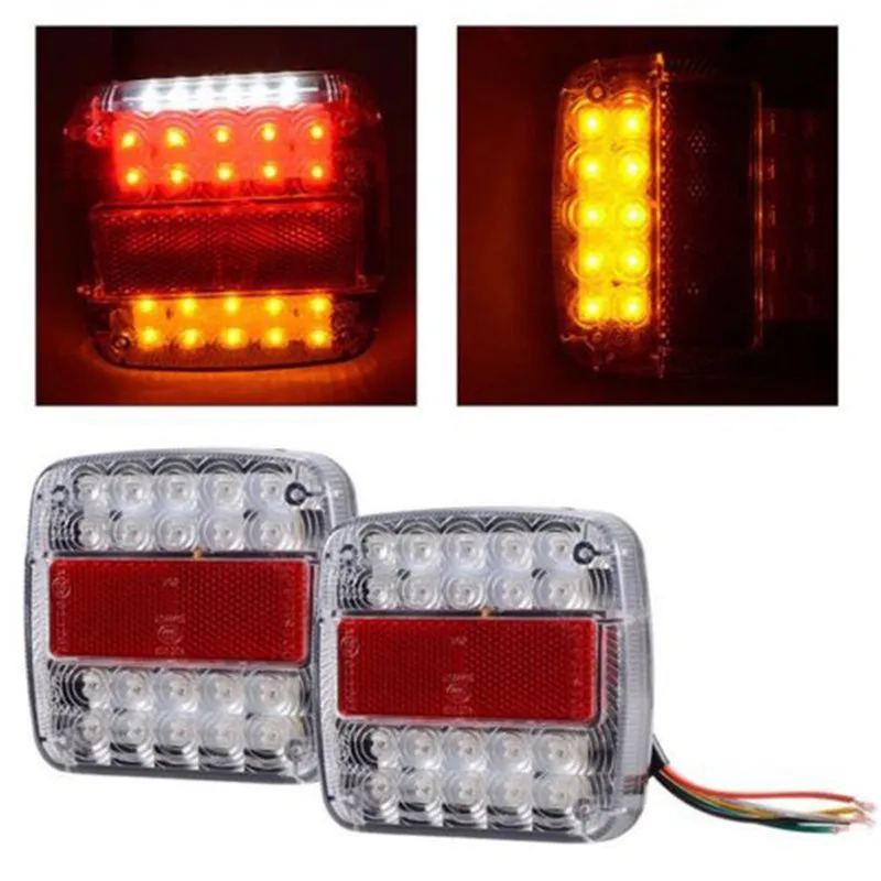 26LED Stop Rear Tail Reverse Light Indicator License Plate Lamp Truck Trailer