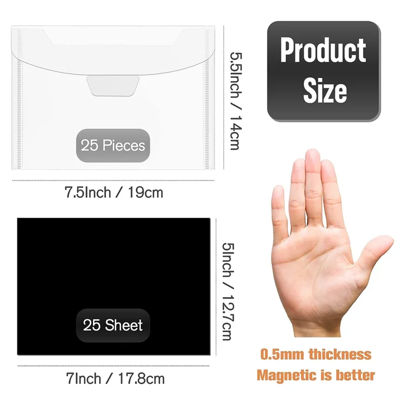 

Versatile 52 Pcs Clear Stamp and Die Storage Bag with Rubber Magnetic Sheets