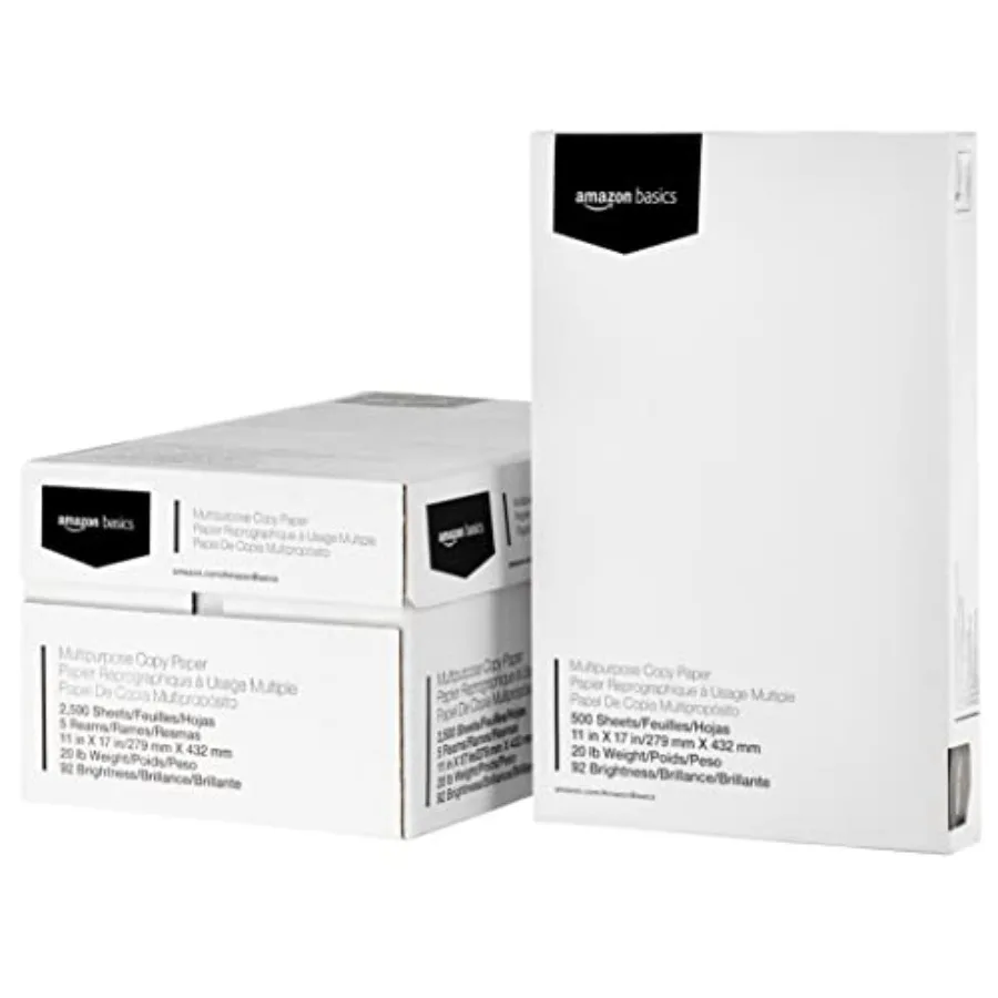 

Multipurpose Copy Printer Paper 20 lb 11 x 17 Inch 2 500 Sheets 92 Bright White