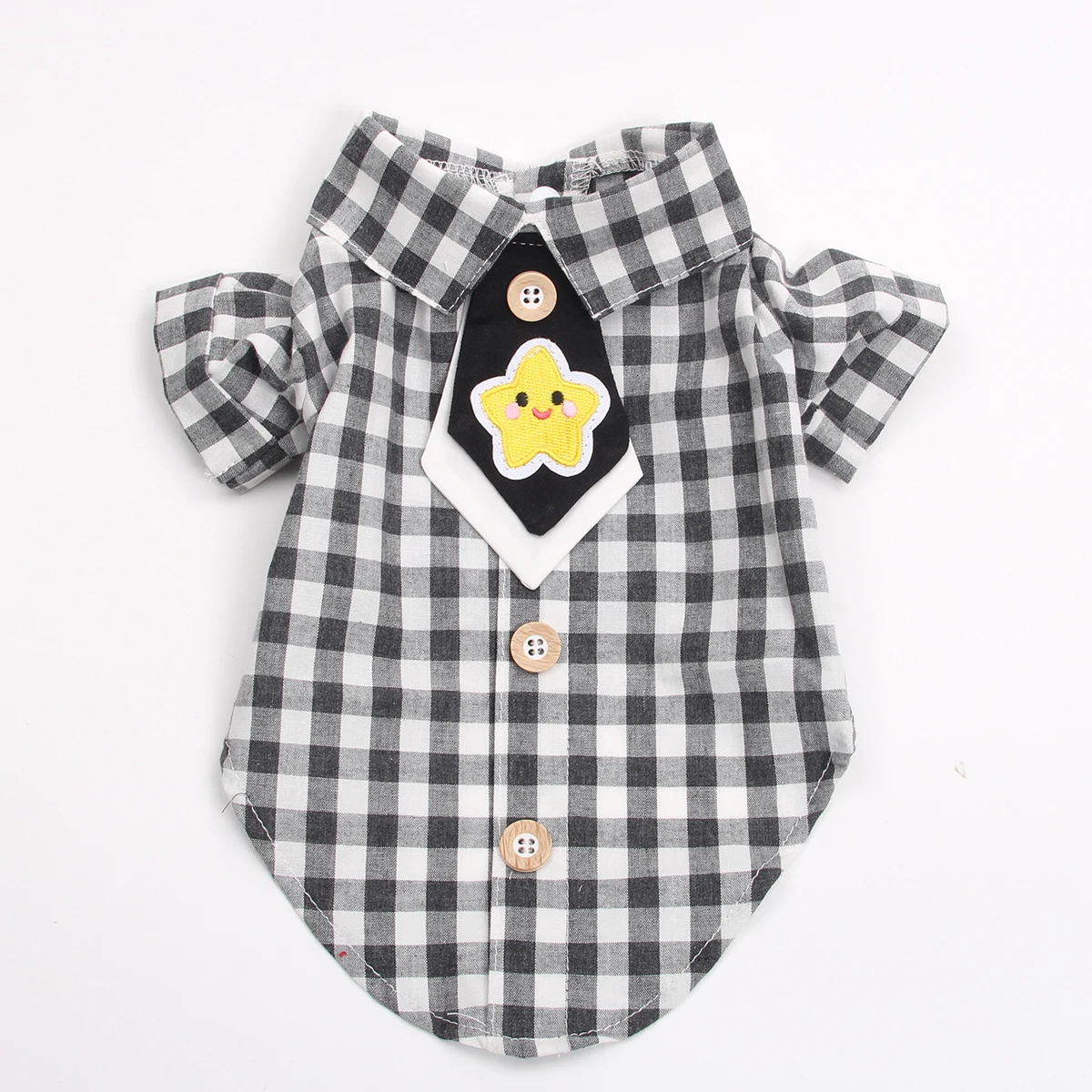 Boy Dog Cat Shirt Plaid&Necktie Tie Design Pet Puppy Blouse Spring/Summer Clothing Apparel