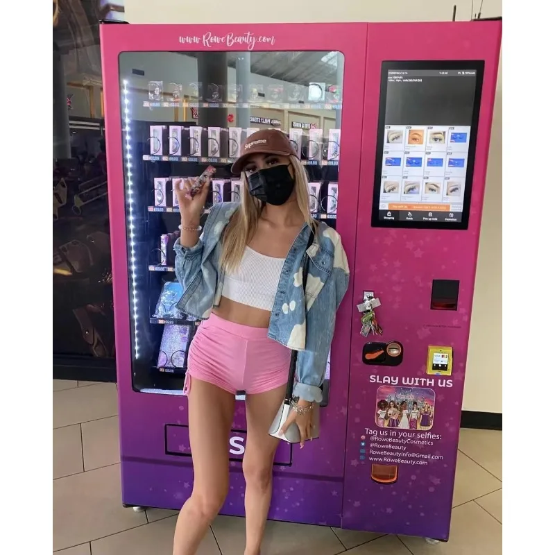 

Торговый автомат по производству красоты и похудения — изготовленный на заказ розовый автоматический сенсорный экран для волос, ресниц и масок