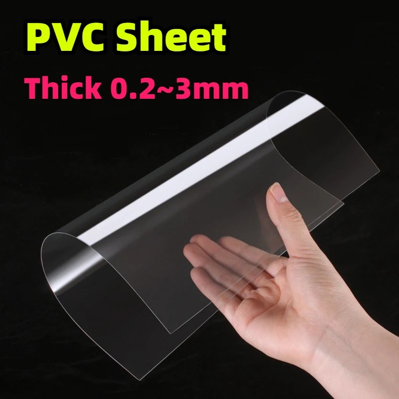 

High Transparent PVC Sheet Plate Thickness 0.2-3mm PVC Sheeting Film Photo Frame Protective Film DIY Handmade Model Material