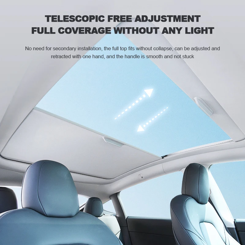 quick installation car sunshade cover panoramic sunroof roller blind for Model Y