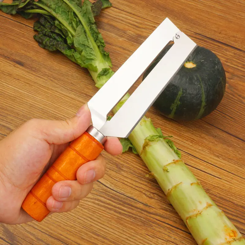 Stainless Steel Durable Sugarcane Peeler Pineapple Knife Manual Sharp Kitchen Cutter Multifunctional Fruit Vegetable Tools