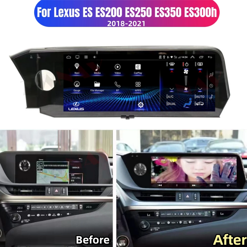 

Car Radio Stereo Screen For Lexus ES ES300h ES350h ES300 ES330 ES350 2018 2019 2020 2021 Android14 Multimedia Player Carplay GPS