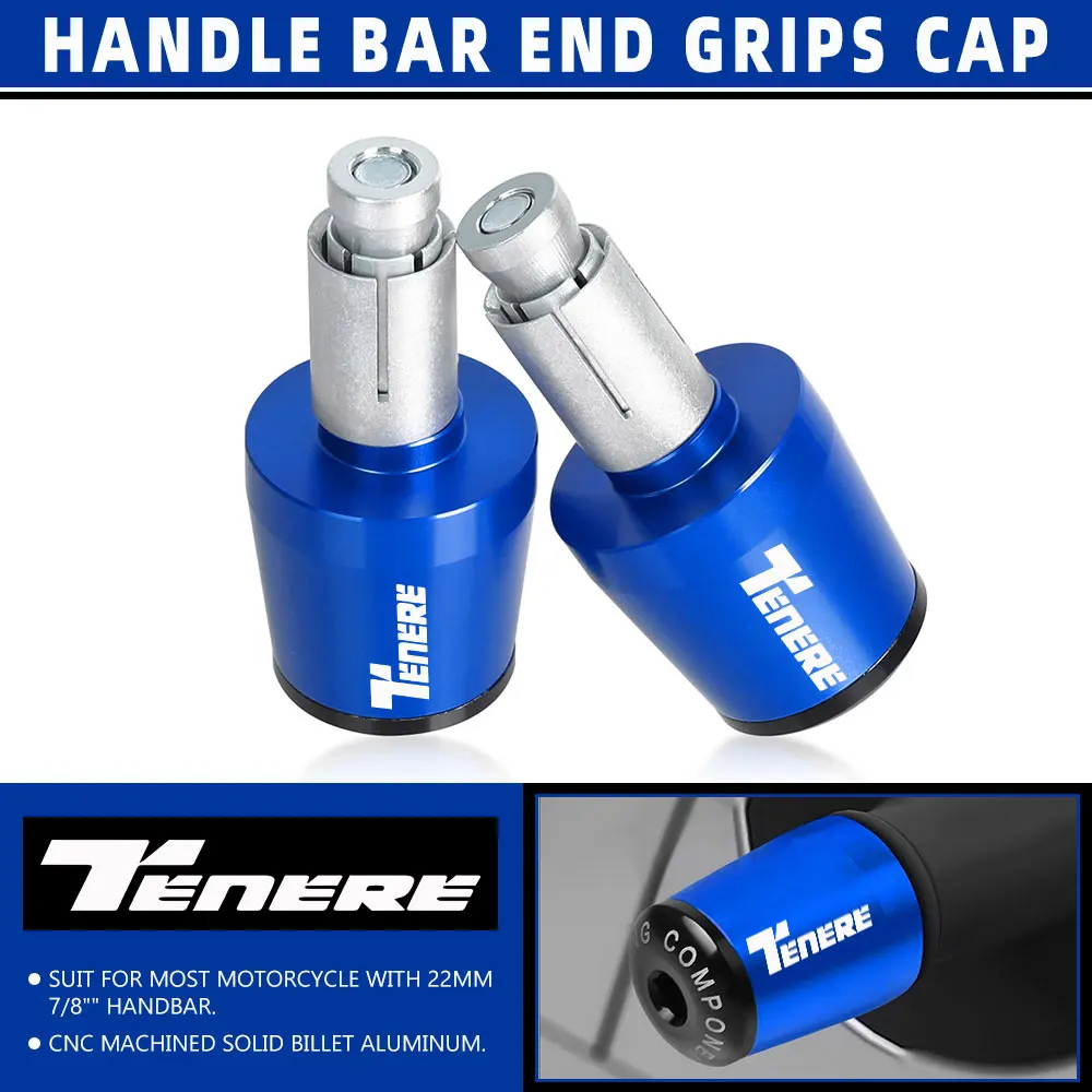 

TENERE700 Motorcycle Handle Bar Ends Weight Handlebar Grips Cap Anti Vibration Silder Plug For YAMAHA TENERE 700 2021 2022 2023