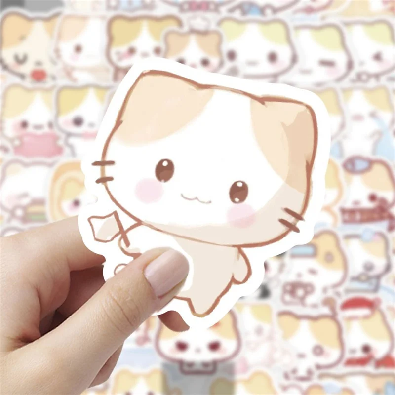 Masyumaro Fluffy Fuwa Nyanko Cat Stickers 60 Pieces Set Anime Cute Scrapbooking Sticker Laptop Phone Book Decor