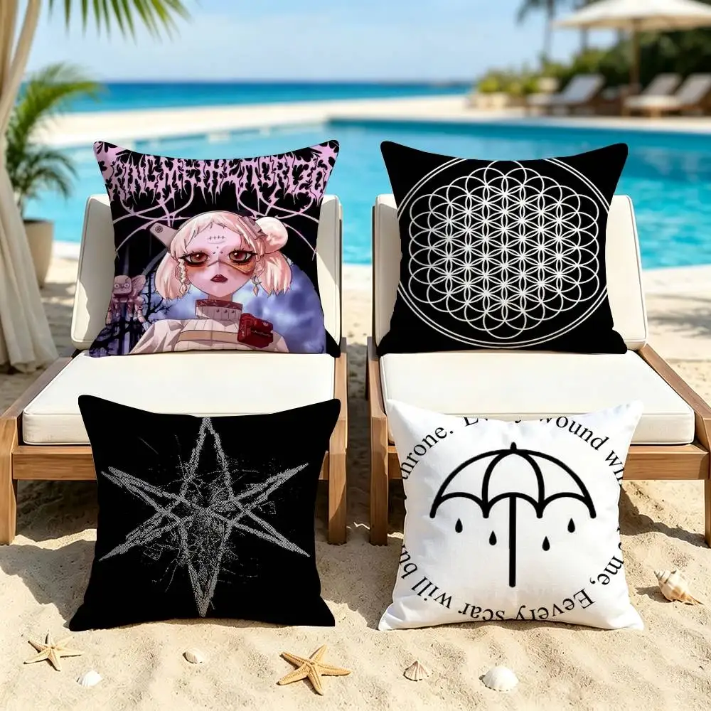 B-Bring Me The Horizon BMTH Square Pillow Case Multi Sizes For Car Home Bedroom Decor Custom Valentine Gifts