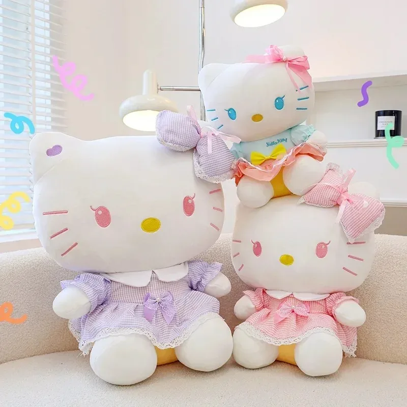 

50CM Kawaii Sanrio Plush Toy Hello Kitty Plushies Maid Stuffed Animal Cloth Doll Peluche Gift