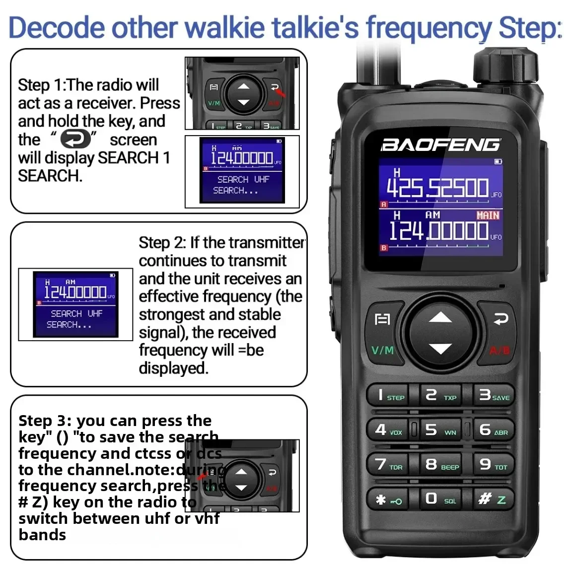 UV-28 PRO Max Baofeng Walkie Talkie 10 Вт Многодиапазонная беспроводная частота копирования Приемник дальнего действия Type-C AM Двусторонняя портативная радиостанция