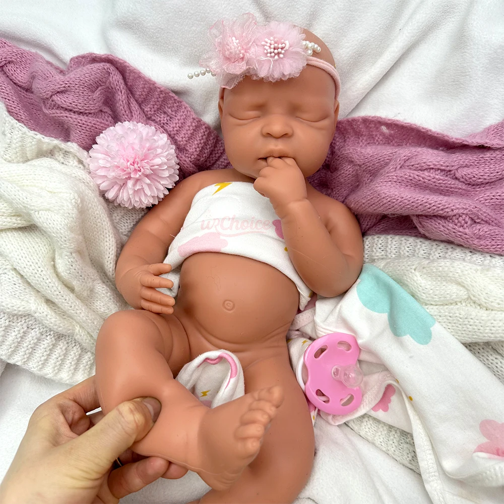 17-calowa silikonowa lalka reborn, dziewczynka, z miękkim, anatomicznie poprawionym ciałem, lalka artystyczna dla kolekcjonerów, do ekspozycji tematycznej i odgrywania ról.