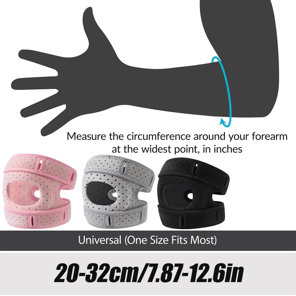 1 قطعة دعامة المرفق القابلة للتعديل لصالة الألعاب الرياضية ورفع الأثقال والتنس ، غلاف دعم الذراع من النيوبرين المسامي لتخفيف آلام المفاصل والتعافي