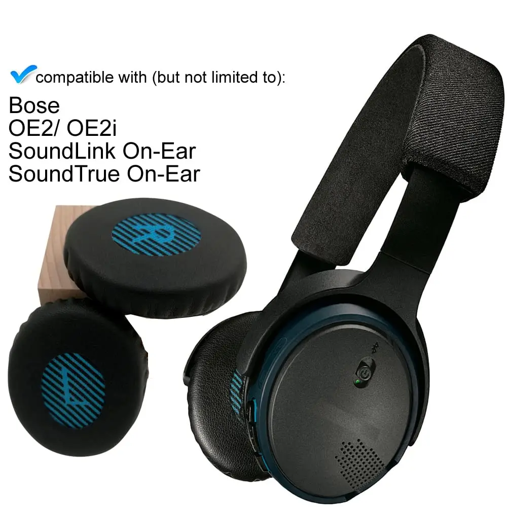 แผ่นรองหู V-MOTA ใช้ได้กับหูฟัง Bose soundtru/soundlink บนหู2 OE2หูฟัง OE2i (ที่ปิดหูสีดำ1คู่)