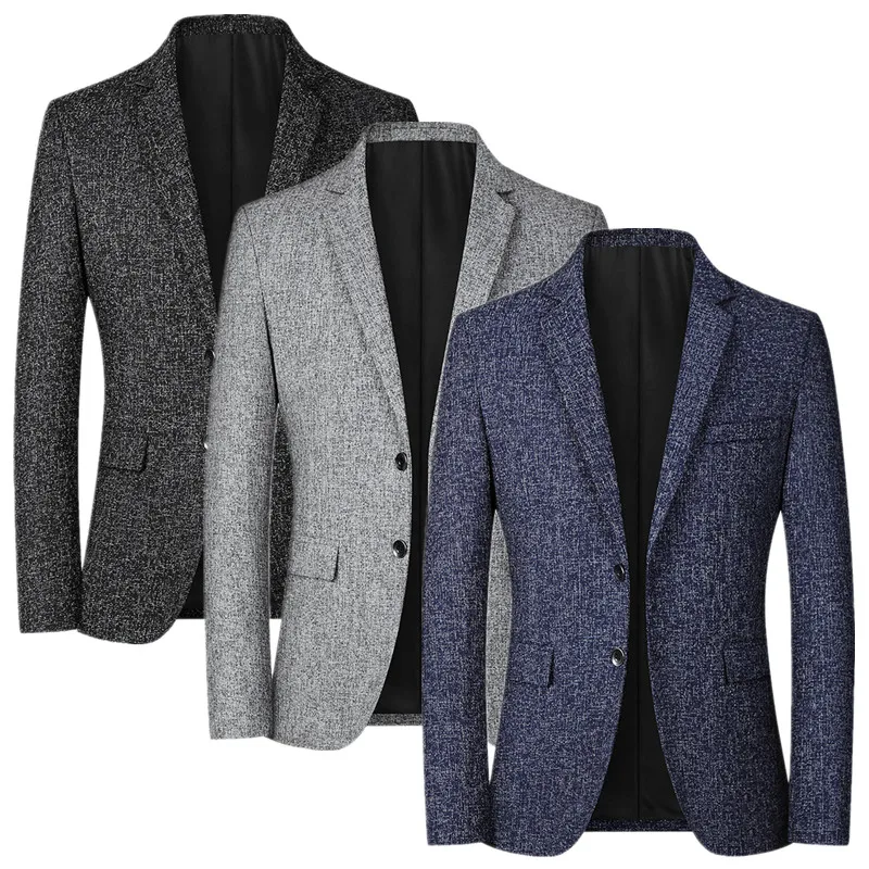 New Men Business Social Suit Slim Fit Jacket Black / Navy / Grey Fashion Simple Homme Wedding Prom Party Dress Blazers Coats
