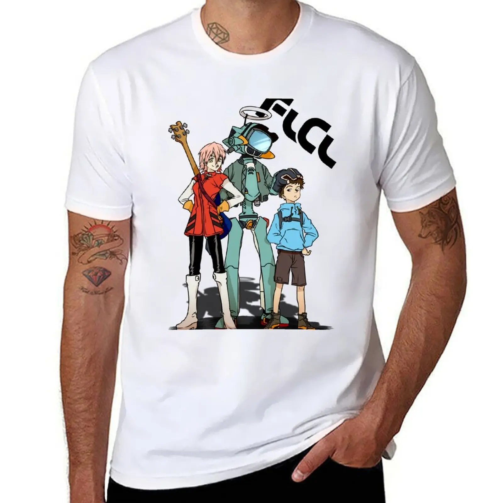 

FLCL - The 3's T-Shirt cotton t shirt pack man graphic t shirt T-Shirt