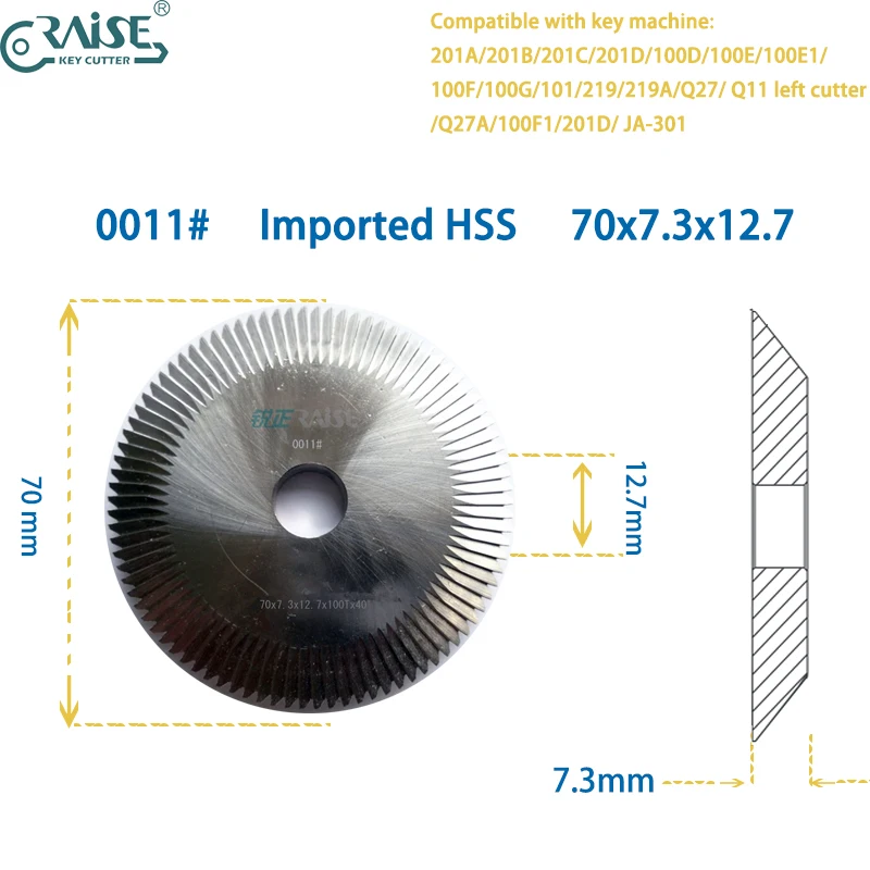 

Фреза HSS RAISE 0011 70x7.3x12.7мм для станков Wenxing 201 100E 100D 100F 100G для нарезки ключей