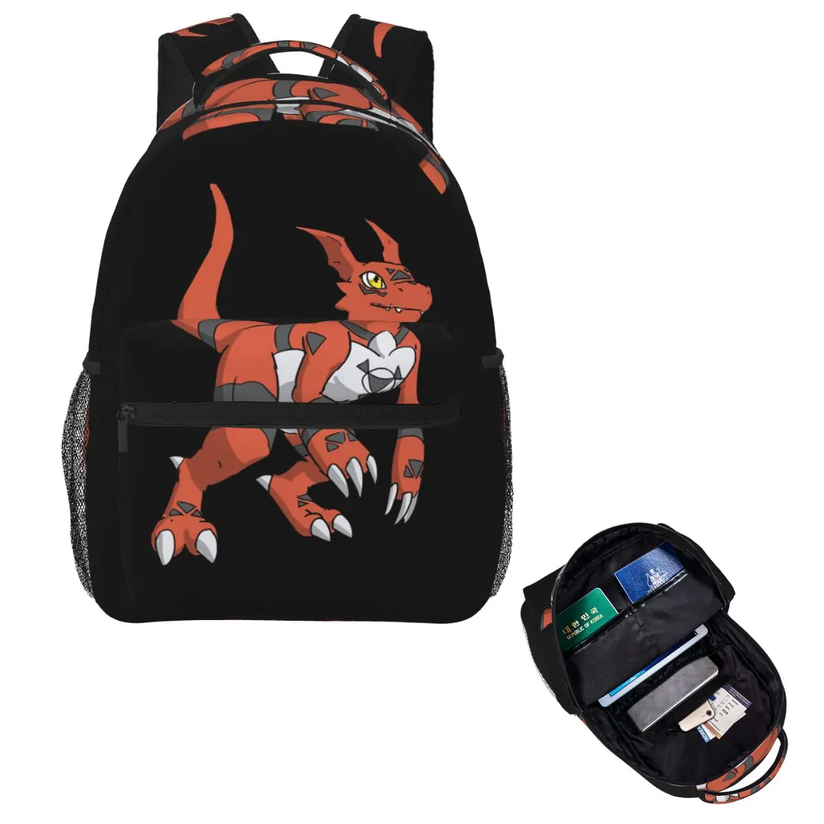 

Guilmon Anime Digimon Art Student Backpack School Bag Hiking Travel Daypack for Men Women Fashion Bookbag Shoulder Bags