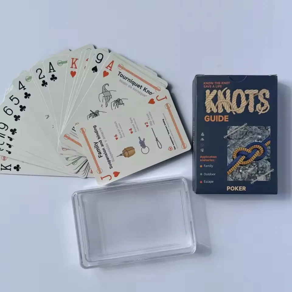 Outdoor Emergency Survival Rescue Knot Playing Cards Portable Step By Step Rope Knot Guide For Climbing Hiking Camping Pocket