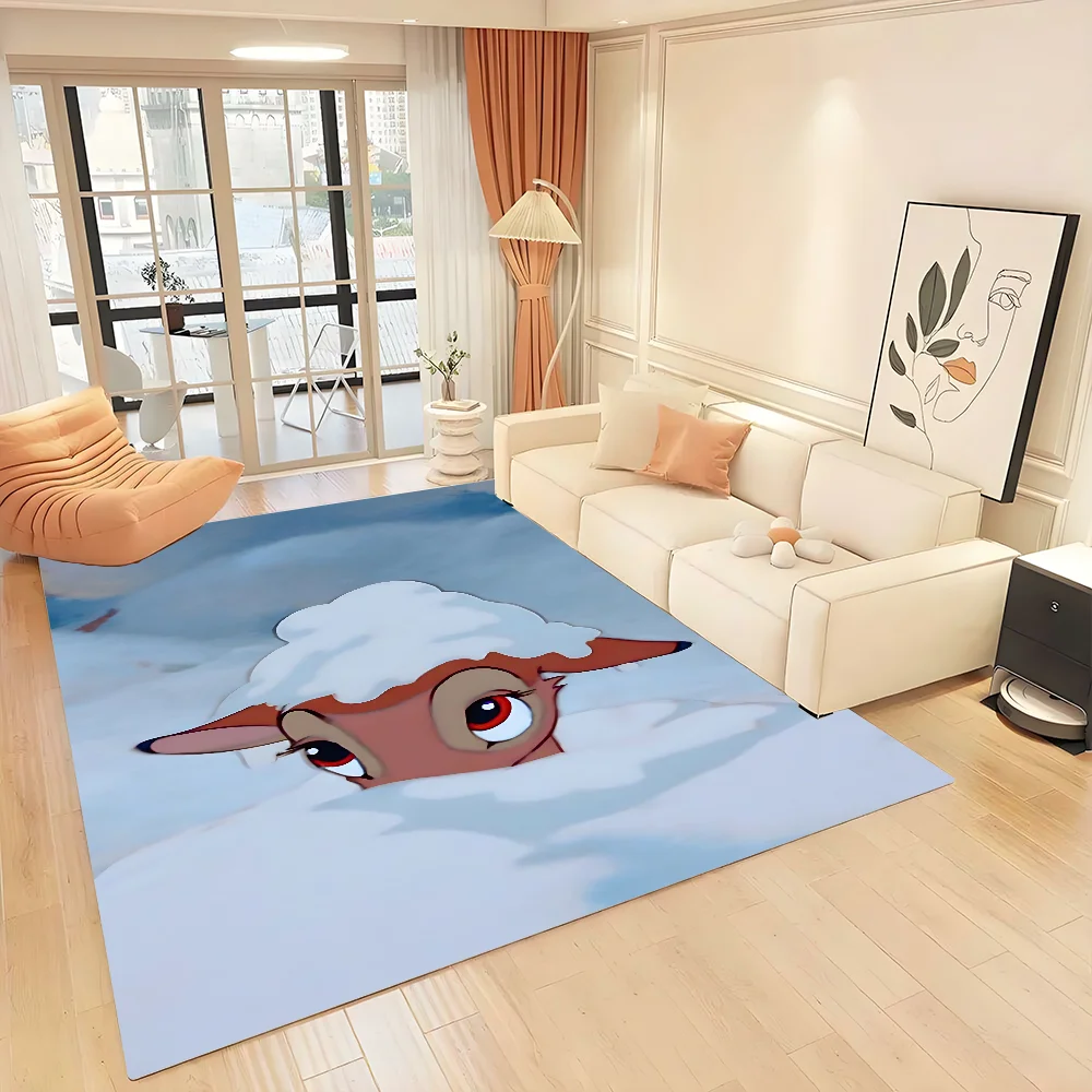 Cartoon B-Bambi Floor Mat Graphic Printed Flannel Doormats For Bathroom Kitchen Entrance Carpet Home Decor