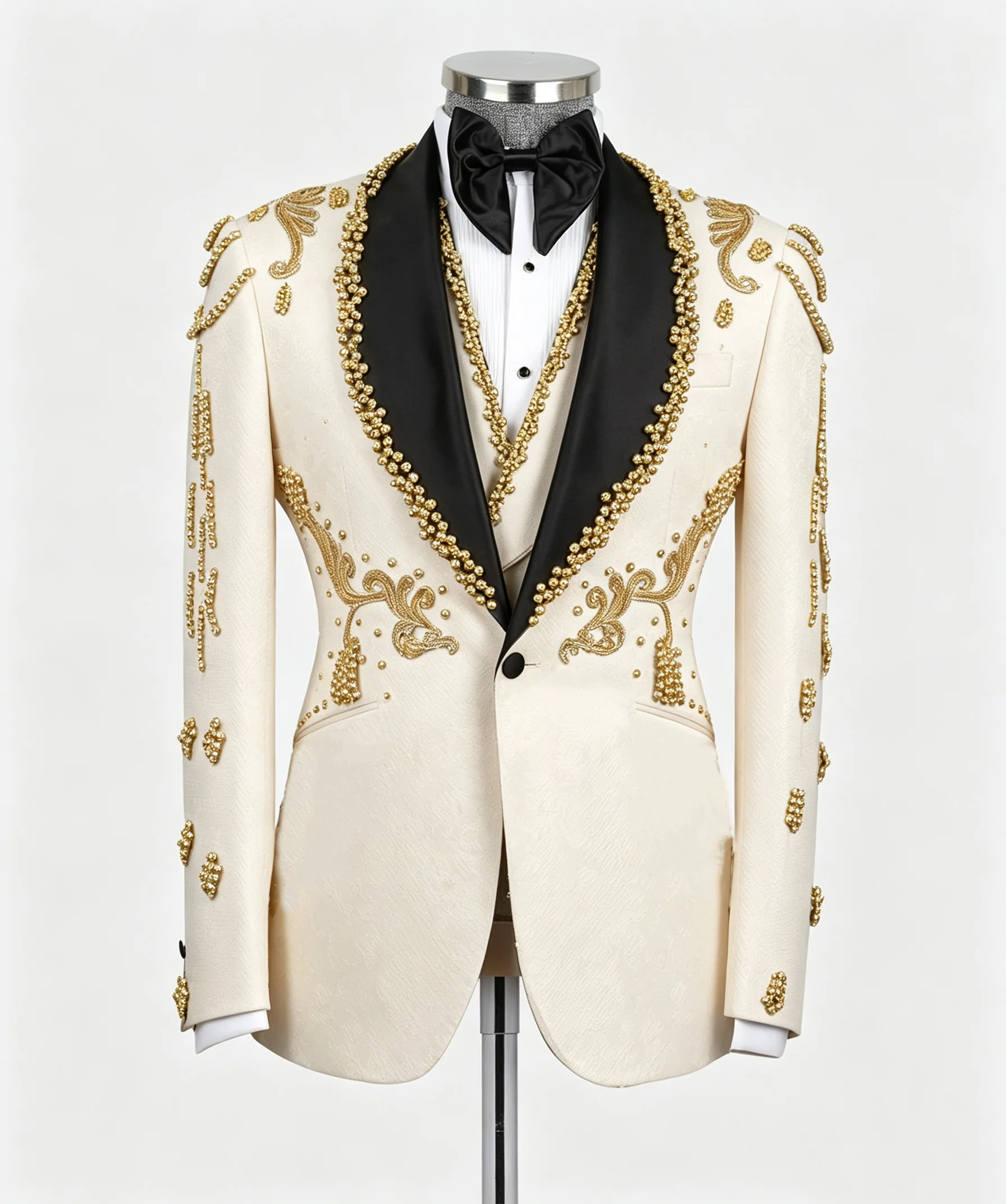 Luxury Beaded Men Suits Coat For Wedding Single Breasted Shawl Lapel Tuxedos Overcoat Evening Party Custom Made Only Jacket