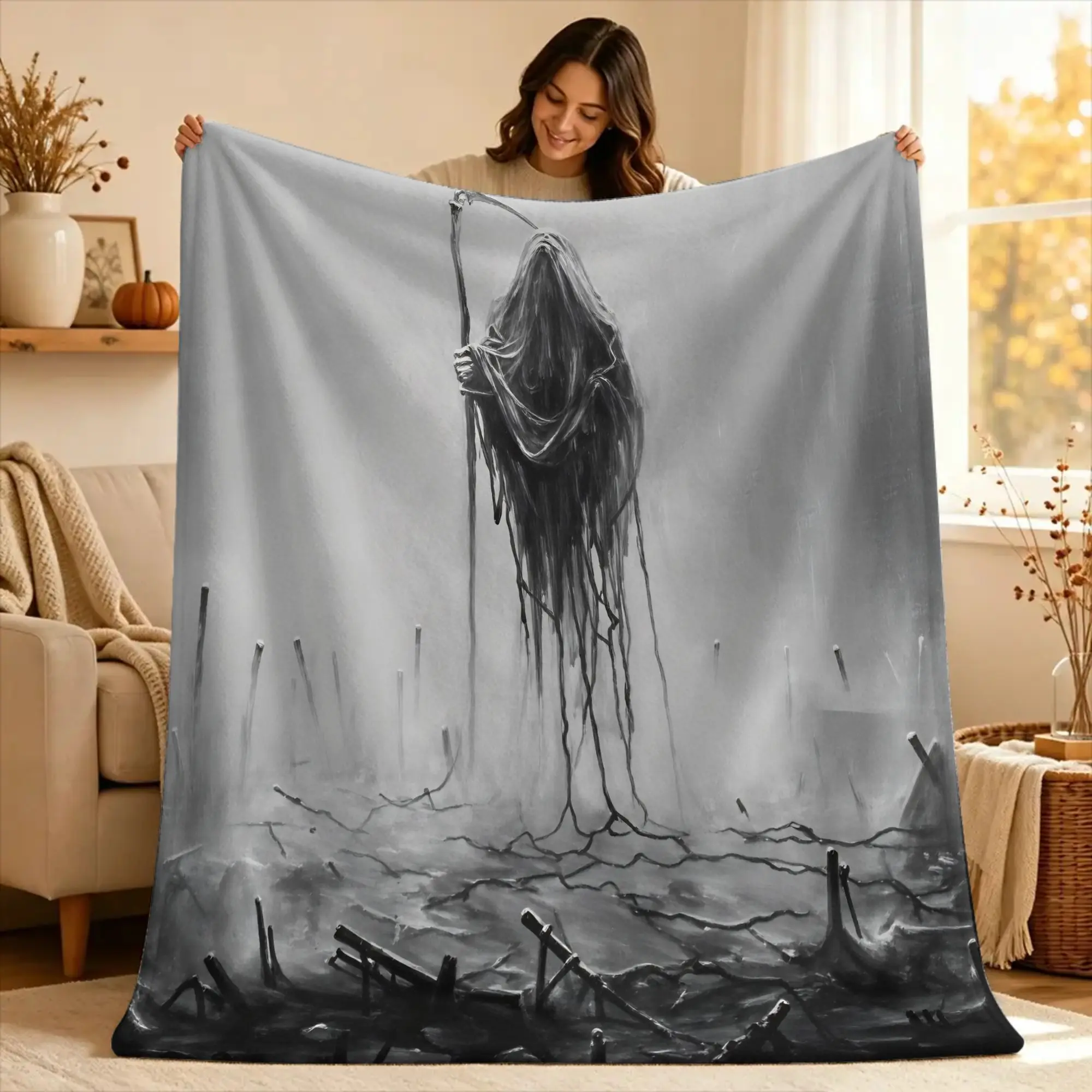 L-Lorna Shore Plush Blanket Boy Girl  Flannel Throw Blanket For Bedroom Soft Warm Design Quality Bedspread Birthday Present