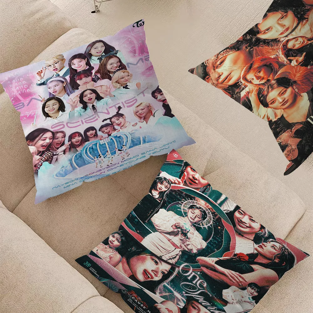 

Kpop T-twice Girls Cushion Cover 30x50 Polyester Sofa Cushions Decorative Throw Pillows Home Decoration Pillowcover