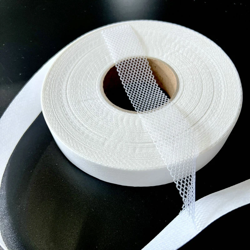 White 1Roll 10M Hot Melt Adhesive Mesh Tape Fastener For Clothes Double Sided Release Interlining Tape Diy Sewing Accessories