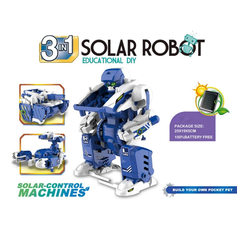 Robot Kit 3 in 1Educational DIY Assembly Creation Toy Science Solar Powered STEM Building Sets for Children Gift YK25