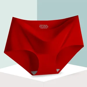 سراويل داخلية حريرية فاترة غير ملحومة للنساء ، سراويل داخلية مريحة حميمة ، ملابس داخلية كبيرة الخصر متوسط ، خيارات ألوان متعددة M-XXL ، 1 قطعة أفضل 8 سراويل مبيعا قطعة واحدة - رقم 4