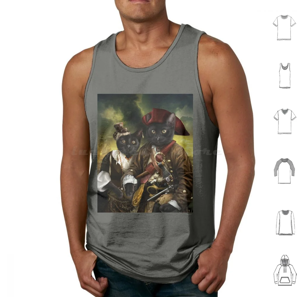 Cat Portrait-Sprinkles And Rhubarb Tank Tops Vest Sleeveless Cats Pirates Pirate Cat Pompouspets Cat Images Cat Portraits