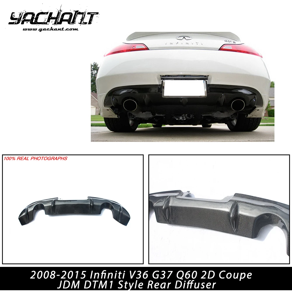 

Автомобильный Стайлинг, диффузор заднего бампера из углеродного волокна, подходит для Infiniti V36 G37 Q60 2008-2015 2D Coupe DTM1, задний диффузор в стиле
