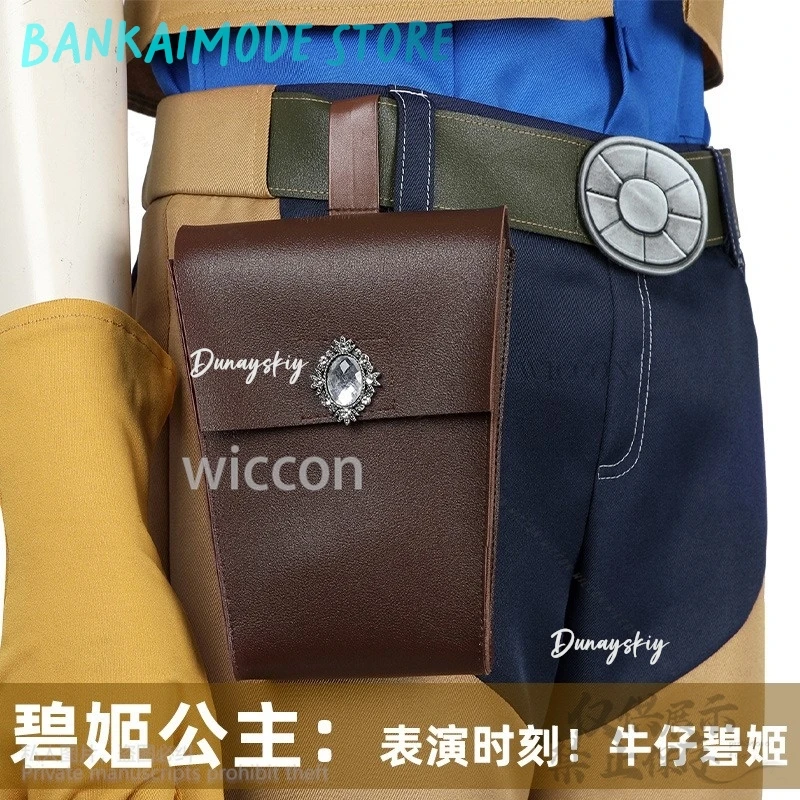 Gioco Anime Principessa ssiUniforme da cowboy Gilet Camicia blu Sciarpa rossa Kawaii Y2K Pantaloni Parrucche Carino Jirai Kei Ragazze Kid Personalizzato