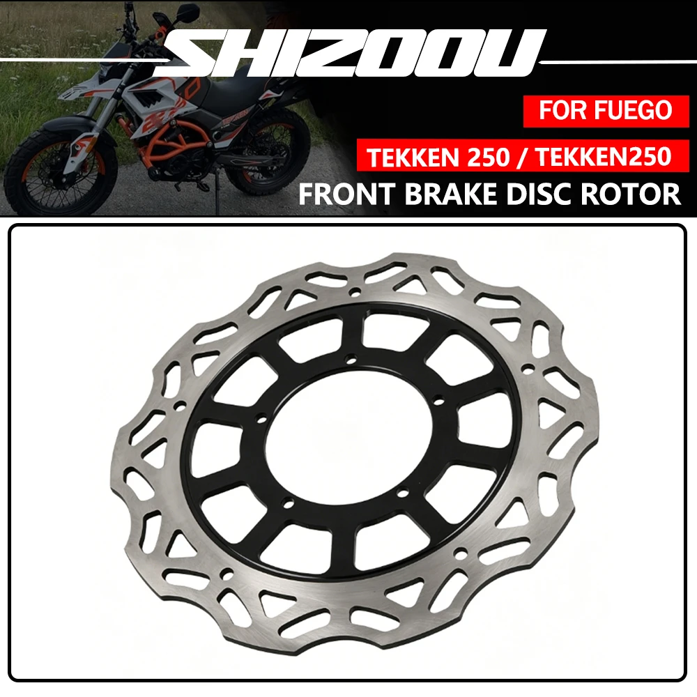 Disco de Freno Delantero para Motocicleta Fuego Tekken 250, Diámetro de 267 mm, Discos de Freno para Motor