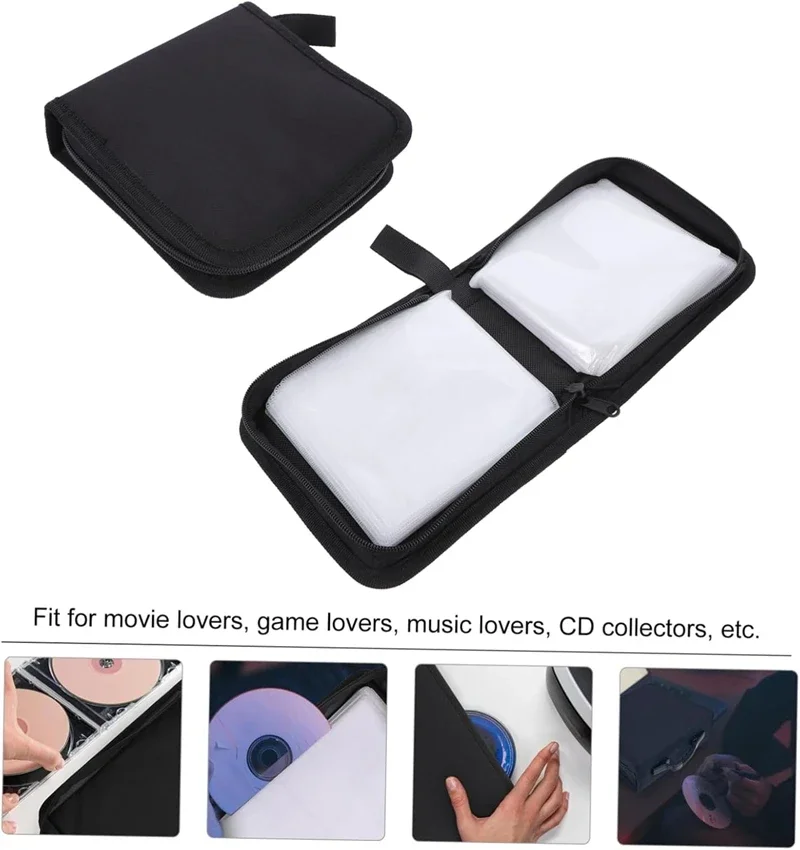 

Zippered DVD Bag Lanyard Portable Oxford Cloth CD Storage Case DVD Organizer dvd storage bag cd binder