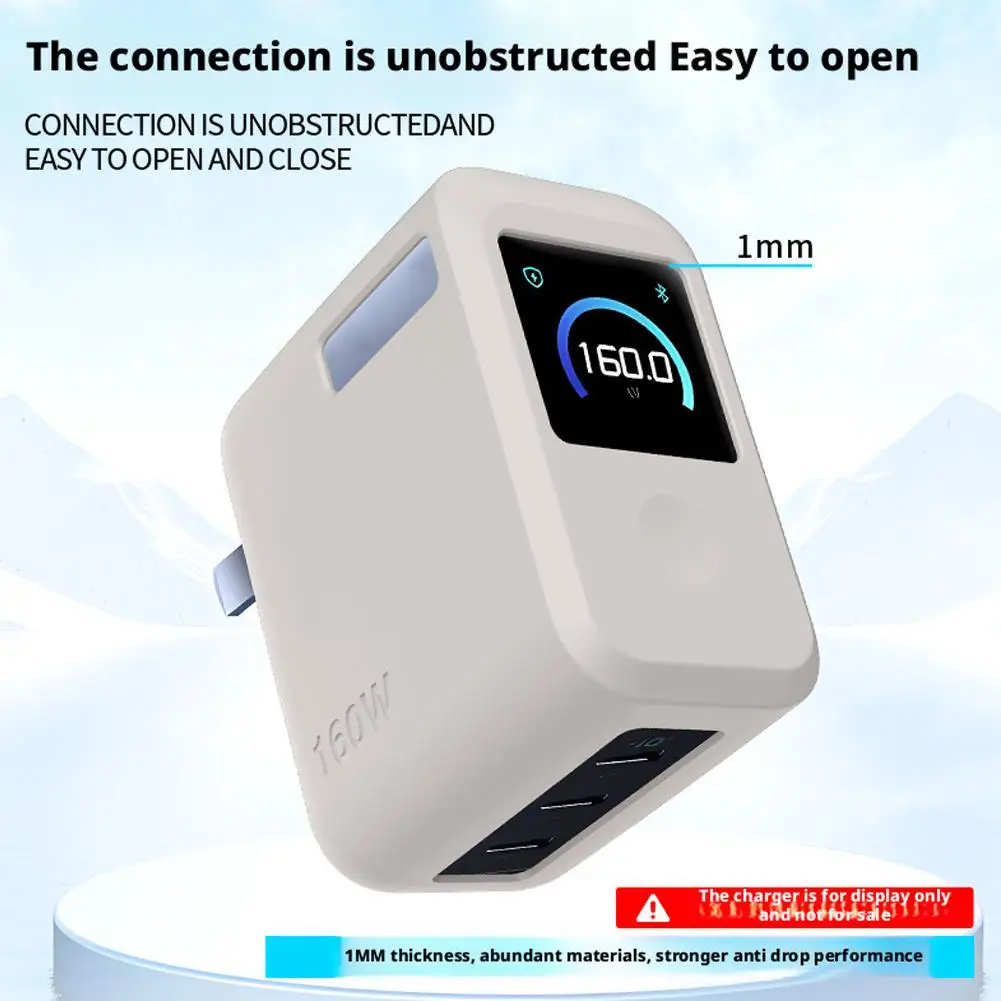 Silicone Protective Sleeve for ANKER Smart Display Pro 160W Gallium Nitride Charger Precise Fit Shockproof Anti Fingerprint