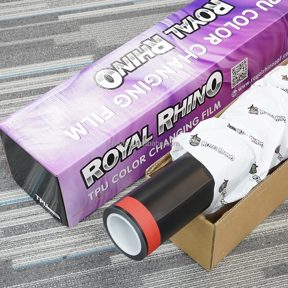Mattschwarzer Ppf 7,5 mil Ashland Kleber Autolack Schutzfolie 1,52 * 15 m ROYAL RHINO Tpu Ppf Film für Karosseriefolie