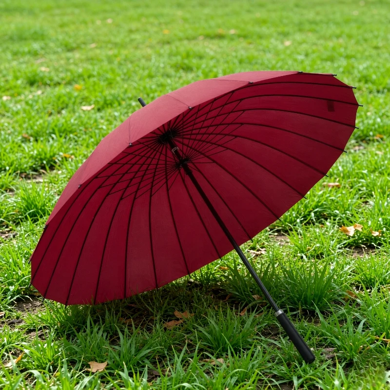24-Rib Heavy Duty Large Umbrella Windproof Typhoon Resistant Stormproof Long Straight Handle Two Person Outdoor Travel Use 장우산