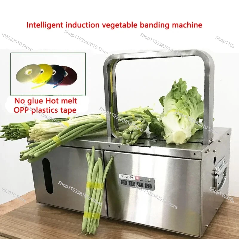 Automatic OPP Belt Strapping Machine, Vegetable Food Tying Baler for Daily Necessities Bundling