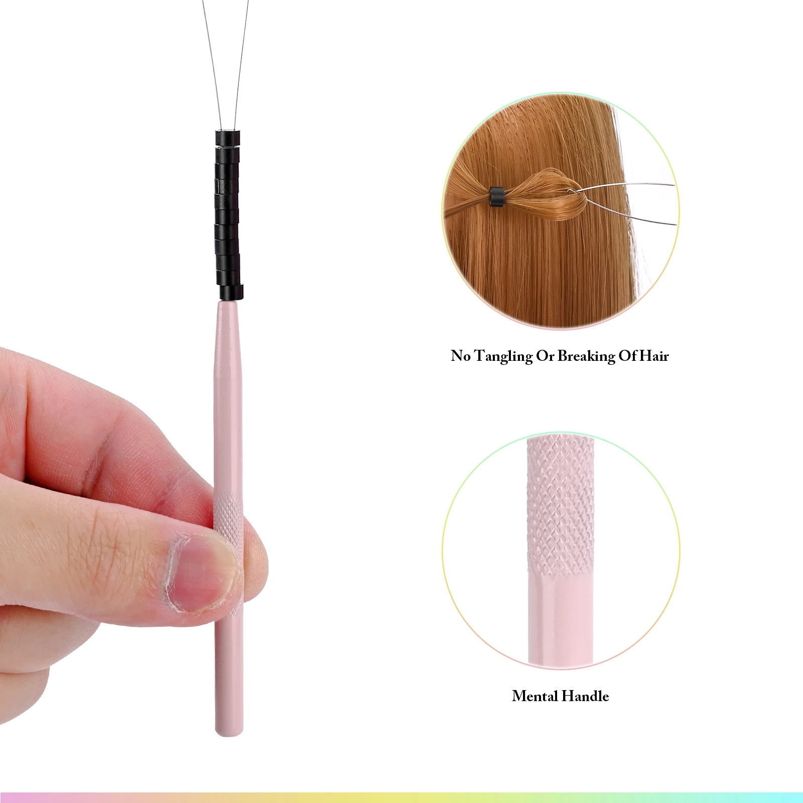 FOSHIO Hair Extension Beading Device Tool Tape Remover and Sealing Pliers Micro Rings Pulling Loop Needle Threader Wigs Styling