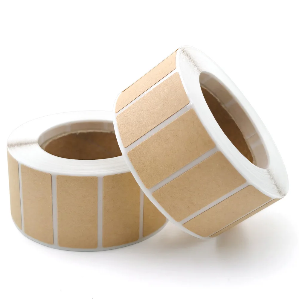 260-800pcs Kraft Paper Stickers Rolls of Self-adhesive Stickers Can be Handwritten Classification Packaging Note