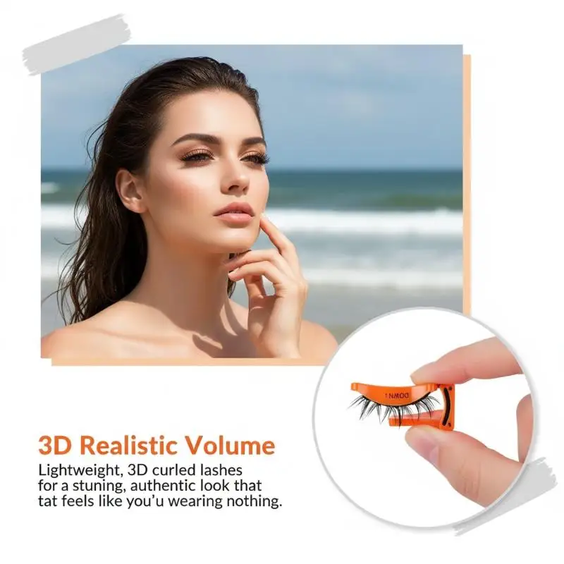 Picture 3: Magnetic 3D Eyelashes Set Natural Reusable Glue Free Quick Application with Storage Box for Daytime Makeup