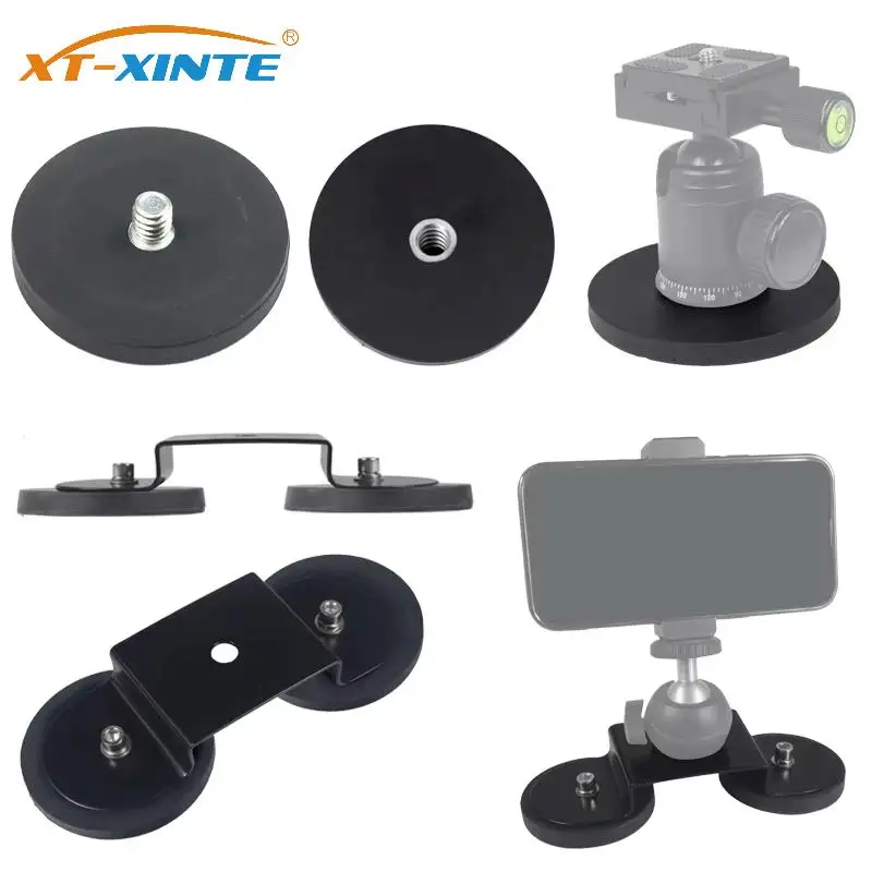 D88mm/D66mm/D43mm 1/4 3/8 M8 Screw Magnetic Base Mount Bracket Clamp LED Light Holder Car Suction Cup Base for DSLR Camera Stand