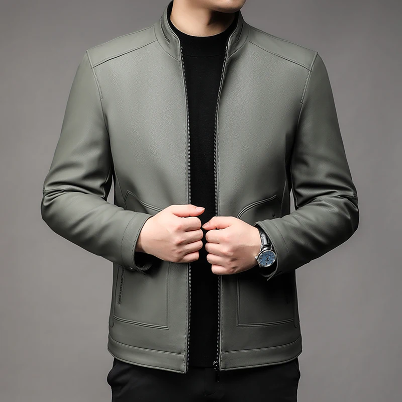 Gray green [stand collar [fleece style]