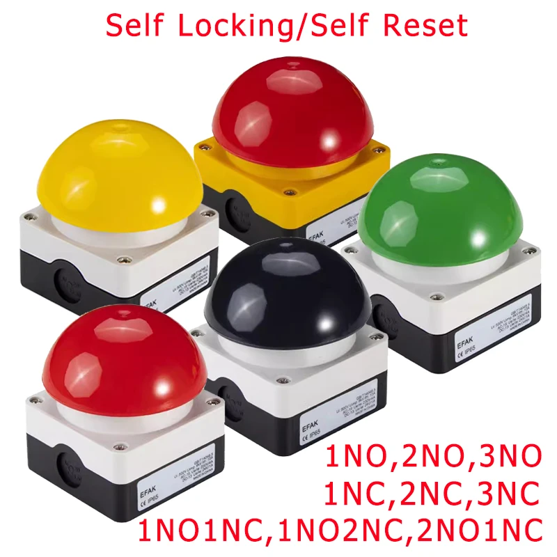 

Pedal Switch IP67 Watproof Responder Switch AC/DC Emergency Stop Button Handle Foot Push Self Reset Locked NO/NC Start Contactor