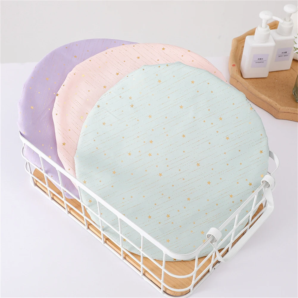 Double Layer Starry Sky Design Thick Waterproof Shower Cap Star Pattern Bathroom Hair Salon Supplies Bath Hat Bonnets for Women