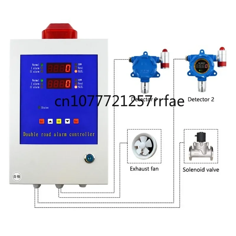 Explosion proof lpg lel gas detector with solenoid valve combustible gas alarm detector system