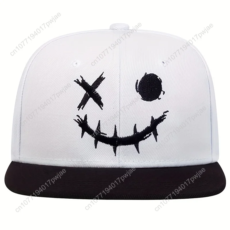 Sombrero de hip hop con cara sonriente para hombre, sombrero informal ajustable para exteriores, estilo primavera/otoño/primavera verano, viajes, vacaciones junto al mar