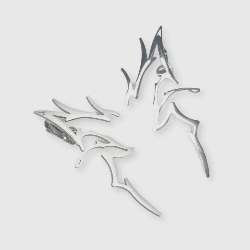 New Trendy Ear Clip Hollow Stainless Steel Simple Geometric Metal No Ear Pierce Punk Cool Earrings for Women Men Couple Jewelry