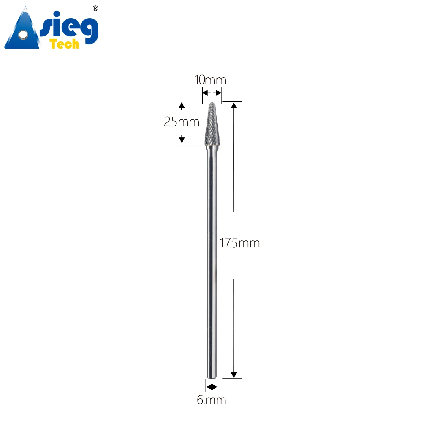 SL-3L6 Carbide Burr Long Shank 1/4