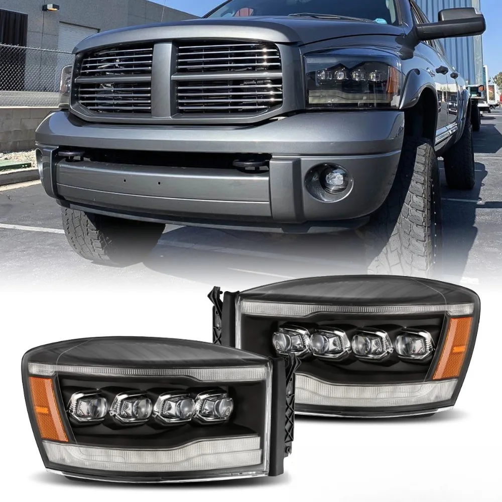 

Fit 2006-2008 Dodge Ram NOVA-Series LED Projector Headlights Pair Replacement